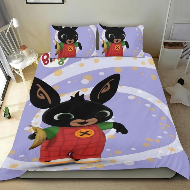 Bing Bunny Conjunto de sábanas temático, trío de piezas, cómodo y amigable con la piel, diseño único, regalo de decoración para el hogar para familiares, amigos y fans,135cm *200cm
