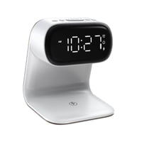 Ioensy - Cargador Inalámbrico De 15 W Con Reloj Digital Para Sala De Lectura, Sala De Estar, Relojes
