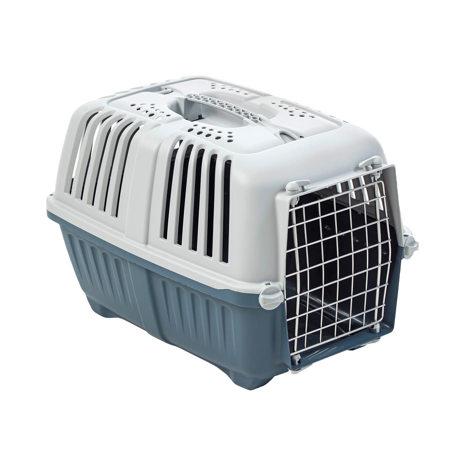 Jaula Transporte Mascotas Pratiko Metal 1 Azul Opaco Mps