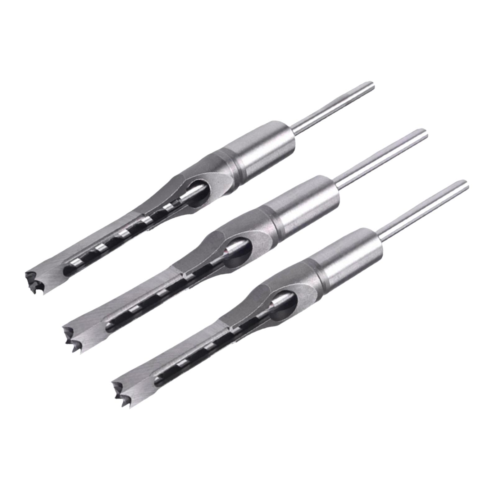 Magideal - Broca De Herramienta Eléctrica De Agujero Cuadrado, Herramientas De Hardware De Cincel Para Carpintería, Broca Para Agujeros Hss Duradera Para Carpint 3 Piezas