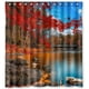 thumbnail image 1 of Cortina de ducha con diseño de paisaje de arte abstracto, con ganchos, tamaño 60 x 72 pulgadas., 1 of 3