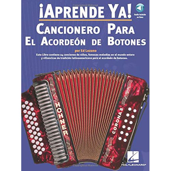 Cancionero de acordeón Aprende Ya! Libro/audio en línea: 48 páginas