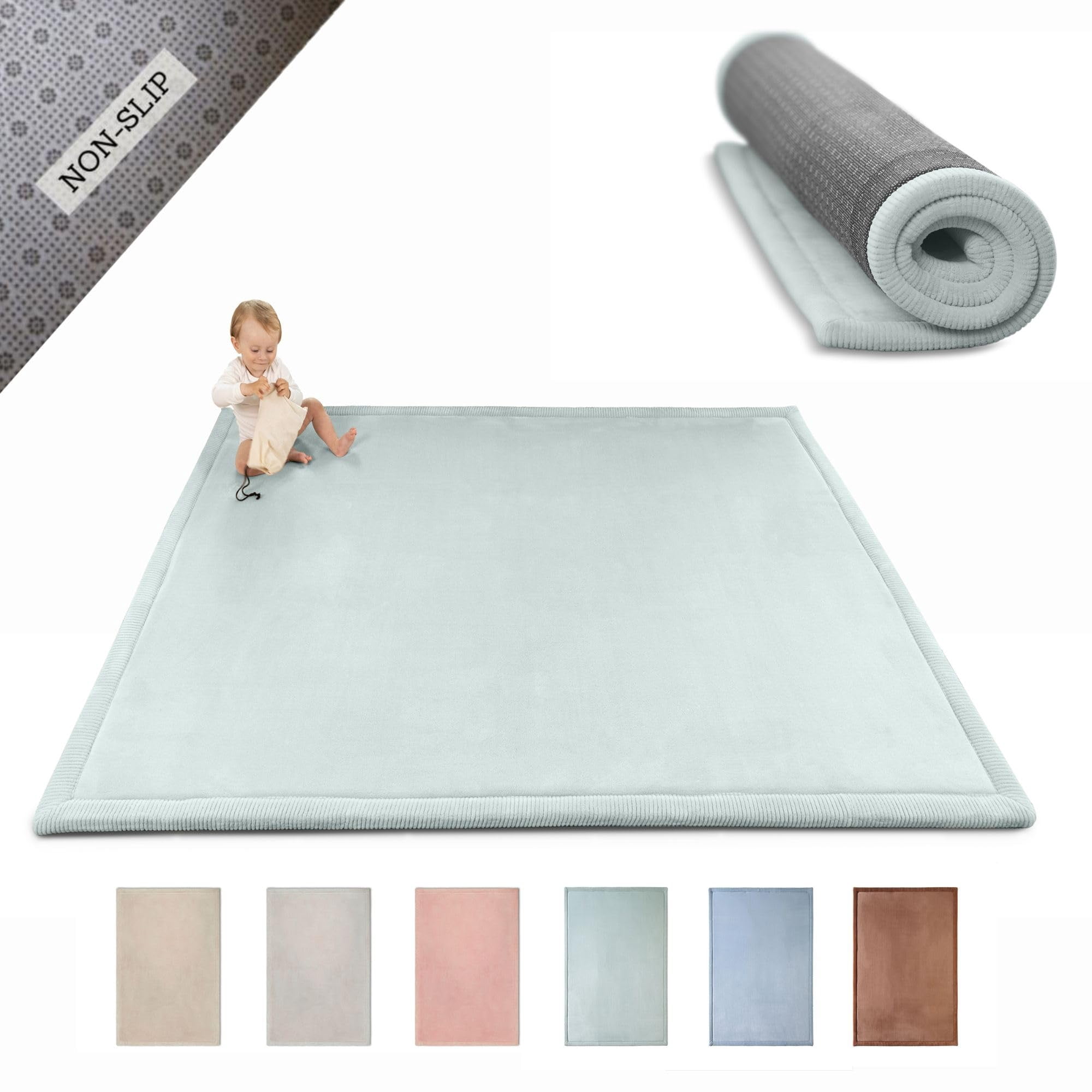 Alfombra De Juego Para Bebés Hakuna Matte Cloudsoft, 60 X 80 Cm, Espuma Viscoelástica Verde