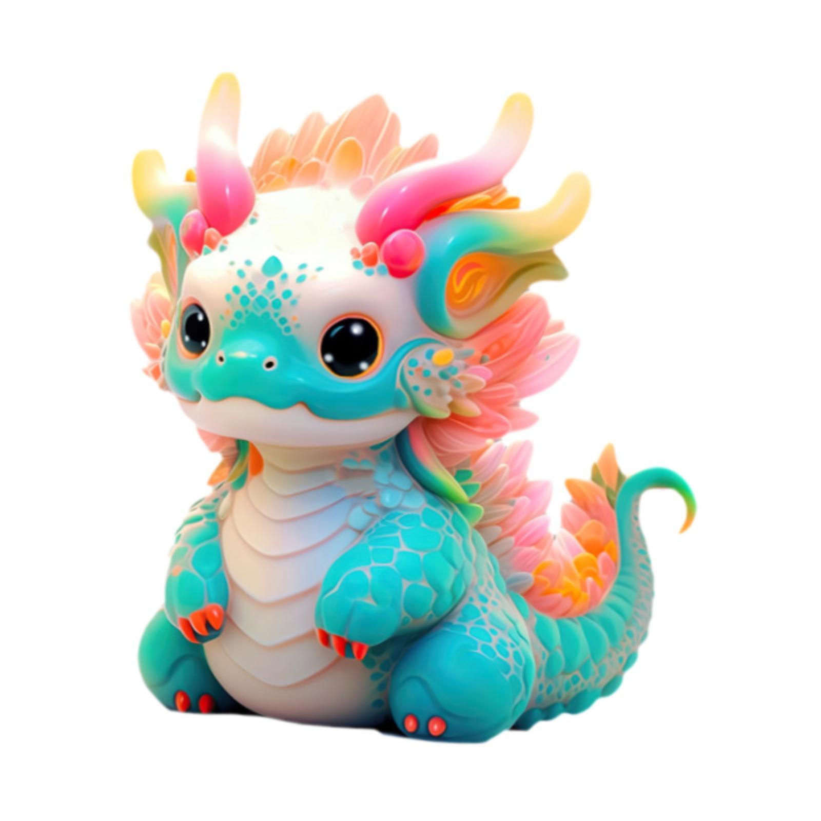 Magideal - Estatua De Dragón De Resina, Adorno De Decoración De Regalo, Escultura De Animal Para Estantería, Decoración De Mesa, Inauguración De La Casa, Dormito S