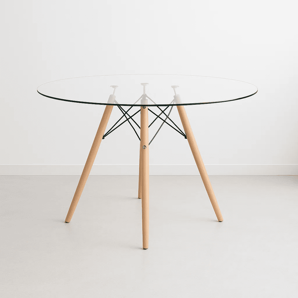 Klik Muebles - Mesa De Comedor Eames 100cm Redonda Vidrio