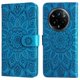 thumbnail image 1 of Funda tipo cartera FOXDOCK para Realme 14 Pro , diseño girasol en relieve, cuero PU, cierre magnético, soporte y tarjetero, 1 of 5