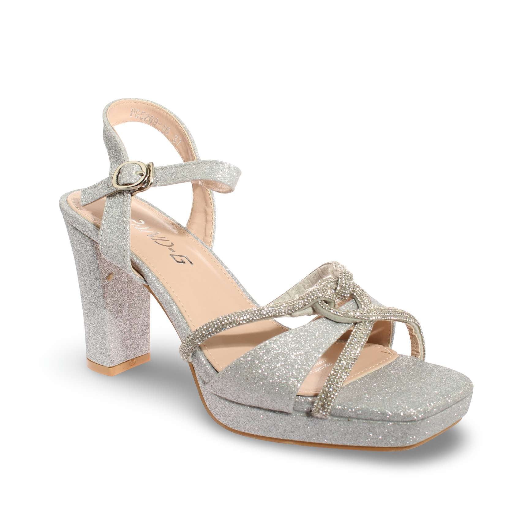 Sandalia Taco Plata Pand-g