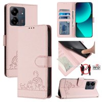 Funda Tipo Cartera Foxdock Para Xiaomi Poco C65 Con Soporte, Ranuras, Rfid, Diseño De Gato