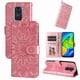 thumbnail image 1 of Funda tipo cartera FOXDOCK para Xiaomi Redmi Note 9 4G , diseño girasol en relieve, cuero PU, cierre magnético, soporte y tarjetero, 1 of 5