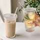 thumbnail image 1 of Set 2 Vasos Vidrio con Bombilla y Tapa Lineas 380ml, 1 of 10