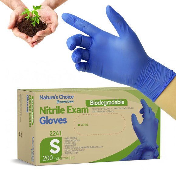 Guantes Jointown de nitrilo biodegradable 3.5 mil talla pequeña 200 piezas
