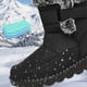 thumbnail image 3 of Botas de nieve de invierno para mujer, botas anchas de media pantorrilla, botines cálidos con forro de piel, antideslizantes y cómodos para exteriores., 3 of 5