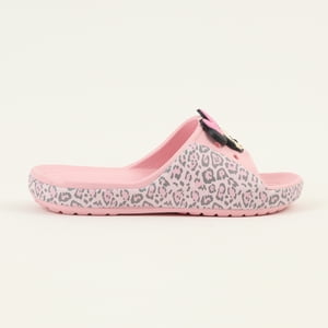 Sandalia Slide Niña Rosado Animal Print Minnie Disney
