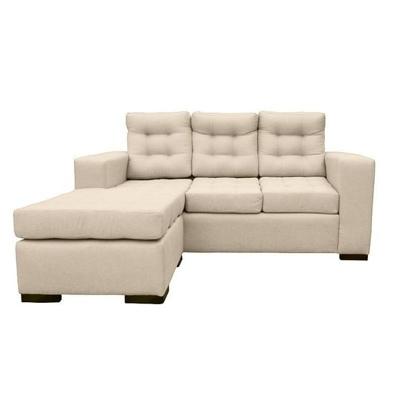 Sofá Seccional Antu 3 Cuerpos Chenille Tipo Lino Beige