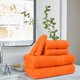 thumbnail image 3 of Juego de toallas BOUTIQUO, paquete de 6 paños de algodón para baño y manos, color naranja, 3 of 4