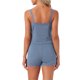thumbnail image 3 of INSPIRE CHIC Conjunto de Pijamas de 3 Piezas para Mujer, Tejido de Canalé con Encaje, Camiseta sin Mangas de Jersey, Pantalones Cortos y Largos con Cintura Elástica, Ropa de Dormir S Azul, 3 of 6