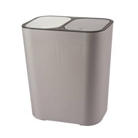 Magideal - Cubo De Basura Doble Húmedo Y Seco Contenedor De Reciclaje Contenedor De Doble Compartimento Cubo De Basura De 15 Litros Para Cocina, Vehículo, Dormit Gris