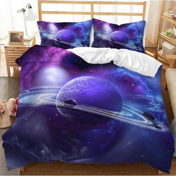 Cloud Galaxy Star Sky Quilt Duvet Cover Set Double Doona Cover3-Piece Bedding Set