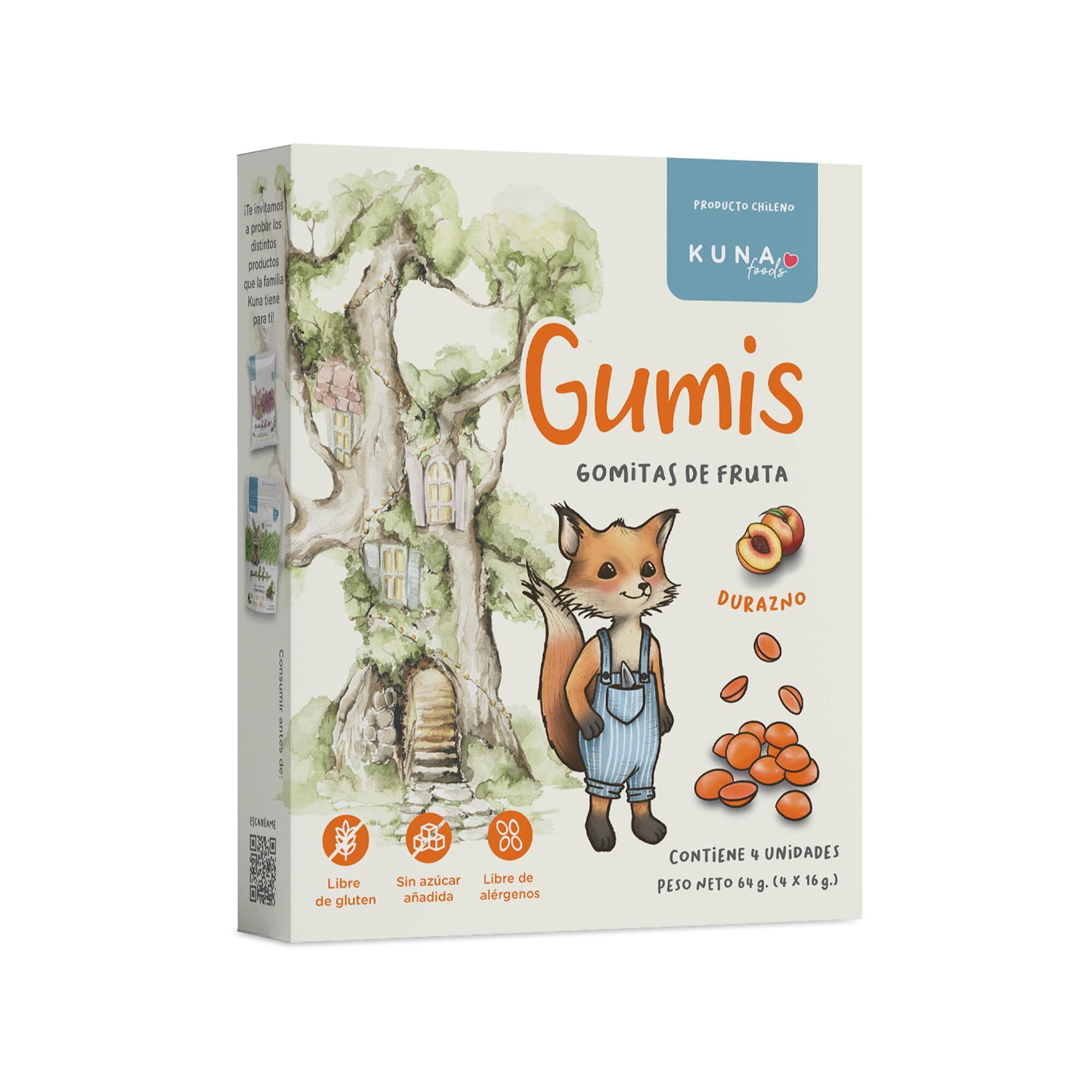 Gomitas Gumis Durazno 4un 64 g Kuna Foods