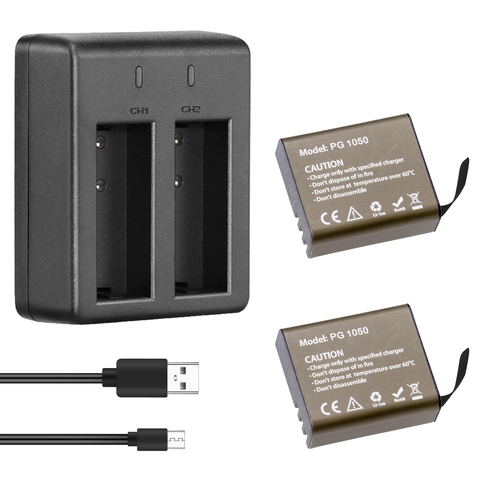 Batería De Cámara De Acción Recargable Con Cargador Para Akaso