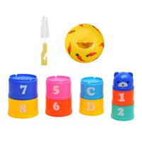 Magideal - Tazas Apilables De Conejo Y Bola De Golosinas De Conejo Con Cepillo De Limpieza Comida Duradera Para Ocultar Y Jugar Pp Para Hámster Animales Pequeños