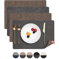 Aura Zeus - Set 4 Individuales Ecocuero Impermeables Antimanchas Reversibles