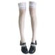 thumbnail image 1 of Medias de seda hasta el muslo para mujer, calcetines de silicona con encaje y lazo de satén., 1 of 5