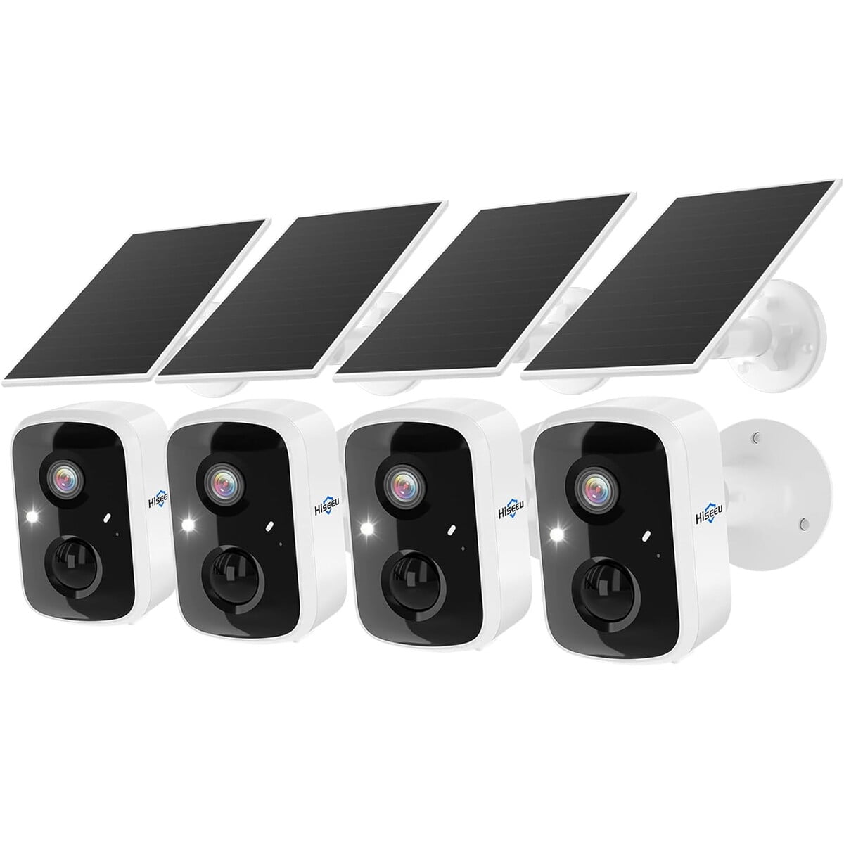 Camara Seguridad Hiseeu 4mp Solar 4 Pack Exterior Inalambrica Ip66