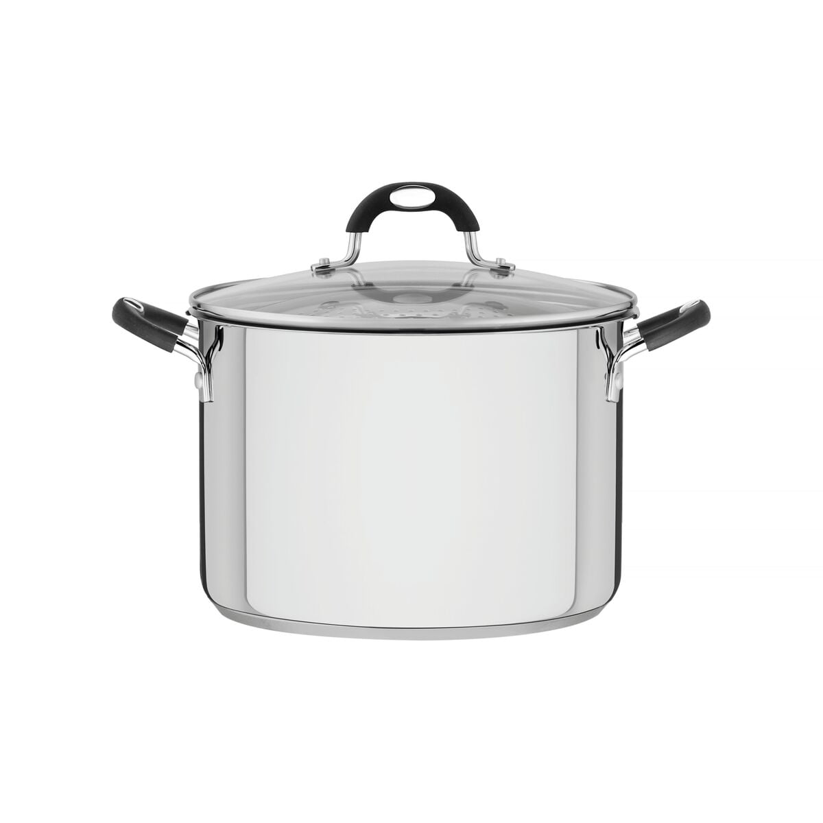 Olla Para Spaghetti Astro Silicone De Acero Inoxidable Con Fondo Triple Con Tapa De Vidrio De 24 Cm Y 6,1l Tramontina