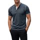 thumbnail image 4 of INSPIRE CHIC Camisetas Henley de Hombre de Manga Corta Casual con Ribete en Contraste XL Azul Marino, 4 of 6