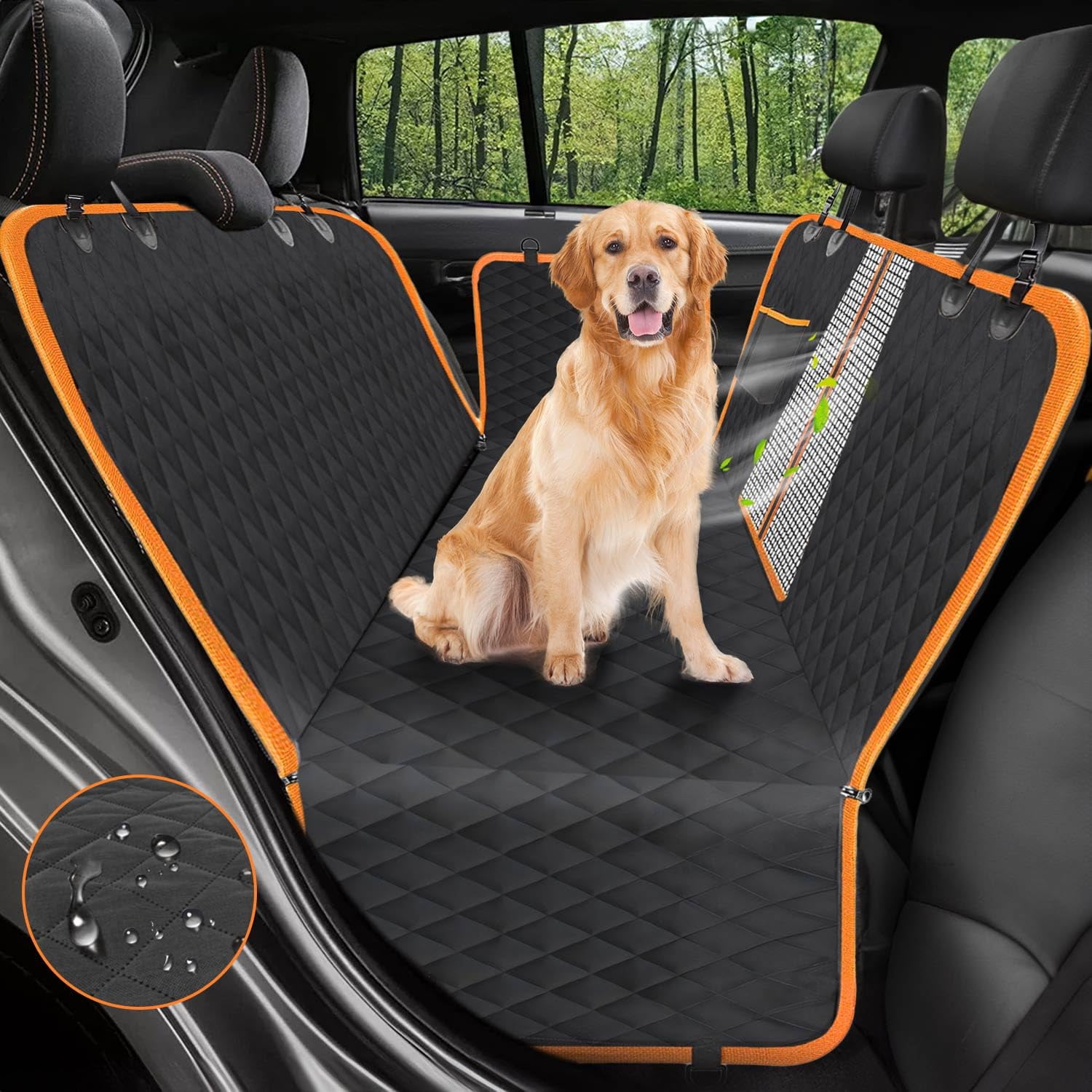 Funda De Asiento De Coche Para Perros Victoper 600d Impermeable Para Asiento Trasero