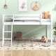 thumbnail image 2 of Twin Size Wood Low Loft Bed with Ladder, ladder can be placed on the left or right, White, 2 of 3