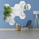 thumbnail image 5 of Calcomanías de pared hexagonales, pegatinas de espejo, 15 piezas grandes de acrílico extraíbles, pegatinas de espejo sin vidrio, decoración de pared 3D, azulejos de espejo de plástico, azulejos autoa, 5 of 7