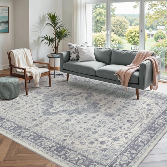 Alfombra Rugxara 122x152 cm Boho Lavable Azul
