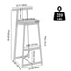 thumbnail image 2 of Bar Stools Kitchen Island Bar Chairs Set of 3 Metal Counter Barstools with Backrest for Dining Pub Room (Black & White), 2 of 3