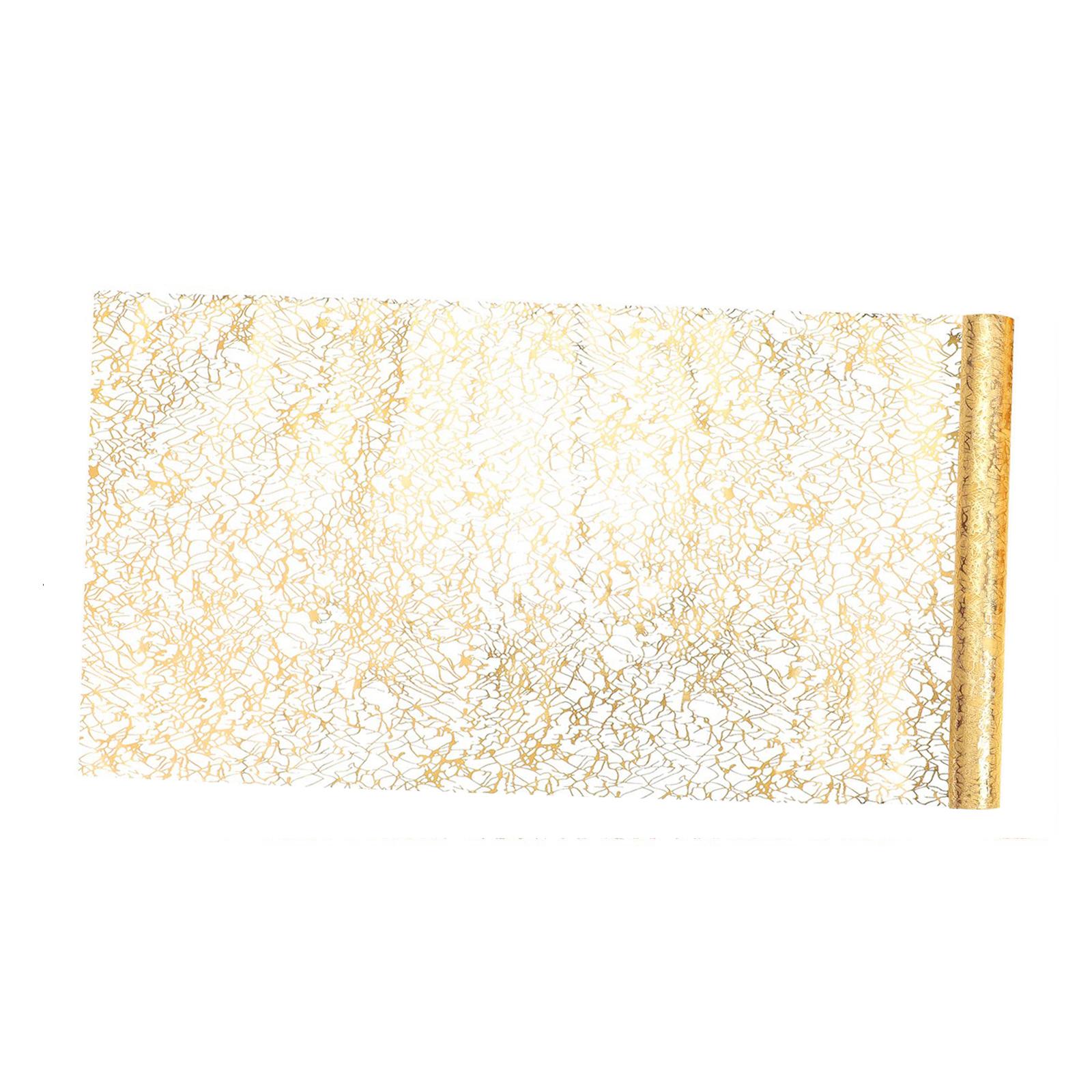 Magideal - Rollo De De Mesa, Decoración De Cubierta De Mesa, Mantel Rectangular Rústico, Decoración De Mesa Para Fiesta, Boda, Cumpleaños, Celebración Del Oro 28Cmx500Cm