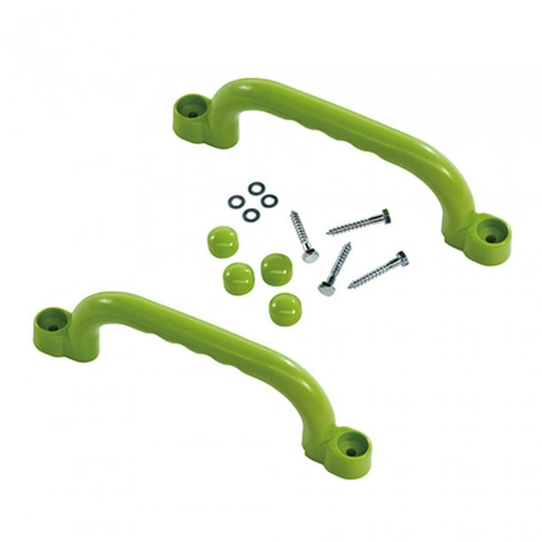 2 uds equipo de juegos, manijas de escalera de sala de juegos, accesorios para columpio de escalada, manija de seguridad multipropósito para columpio verde claro