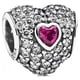 thumbnail image 2 of Charm Pandora In My Heart Con Circonitas Cúbicas Transparentes Y Synthetic Ruby, 2 of 2