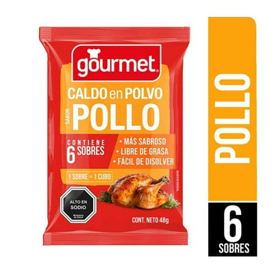 Caldo En Polvo Sabor Pollo (6 Sobres) Bolsa 48 G Gourmet