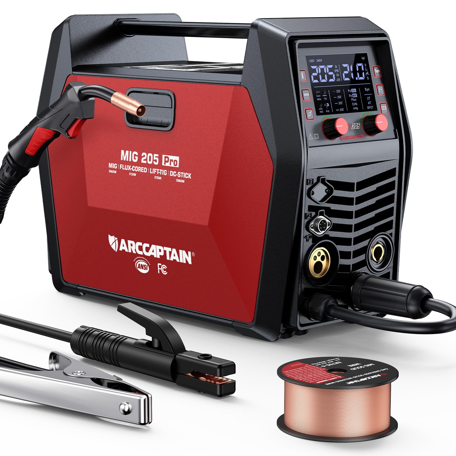 Soldadora Arccaptain Icontrol Mig205 Pro 205a 110v/220v 6 En 1