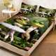 thumbnail image 1 of Pink Flower Frog Dance Duvet Cover Set - Fitted Sheet and Pillowcase Set Soft Comfortable and Breathable for All Seasons an Essential for Bedroom or Dorm Decor, 1 of 1