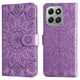 thumbnail image 3 of Funda tipo cartera FOXDOCK para Honor X6C 4G , diseño girasol en relieve, cuero PU, cierre magnético, soporte y tarjetero, 3 of 5