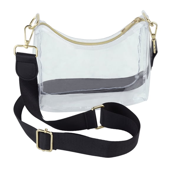 Bandolera Hello Hobby Transparente Pequeña con Cierre Dorado