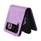 thumbnail image 3 of Funda tipo cartera FOXDOCK para Samsung Galaxy Z Flip 4 , diseño girasol en relieve, cuero PU, cierre magnético, soporte y tarjetero, 3 of 5