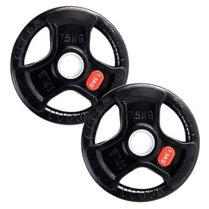 Linea Sport - Par De Discos Pre-Olímpico De 7,5Kg C/U Total 15Kg Engomado Con Agarres