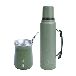 Termo Liquido Classic 1,3 Lts + Mate Bombilla Lhotse Green