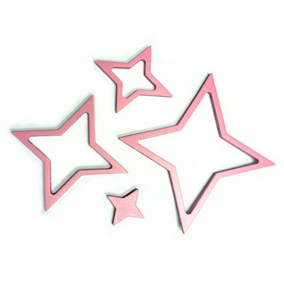 Stickers de madera para muro estrellas rosada