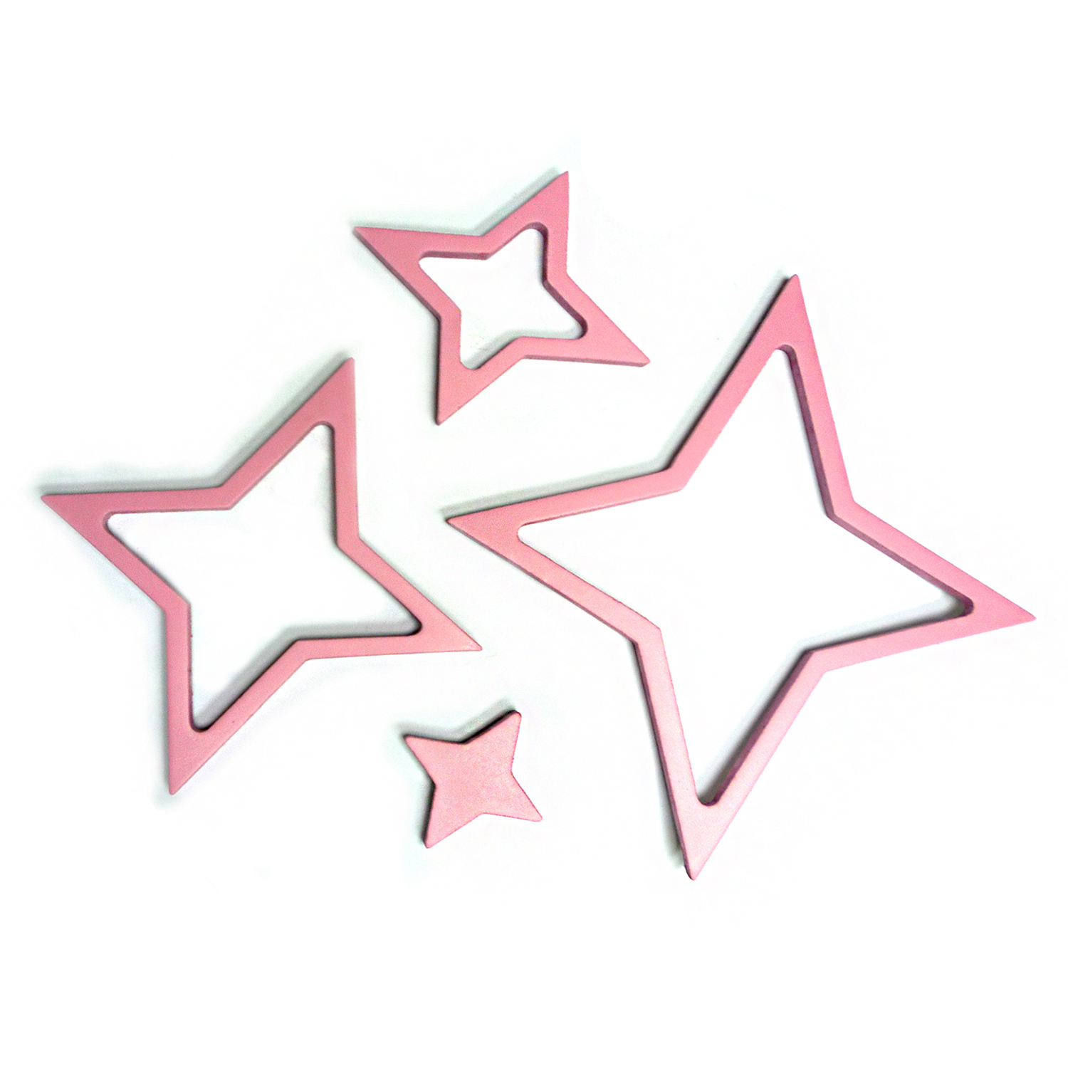 Homeessentials - Stickers De Madera Para Muro Estrellas Rosada