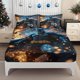 thumbnail image 1 of Fitted Sheet Set Dark Knight Hero Batman Rising Protecting The City'S Justice Power Pattern Mattress Protector Elastic Design Bed Sheet Perfectly Fits Creative, 1 of 1