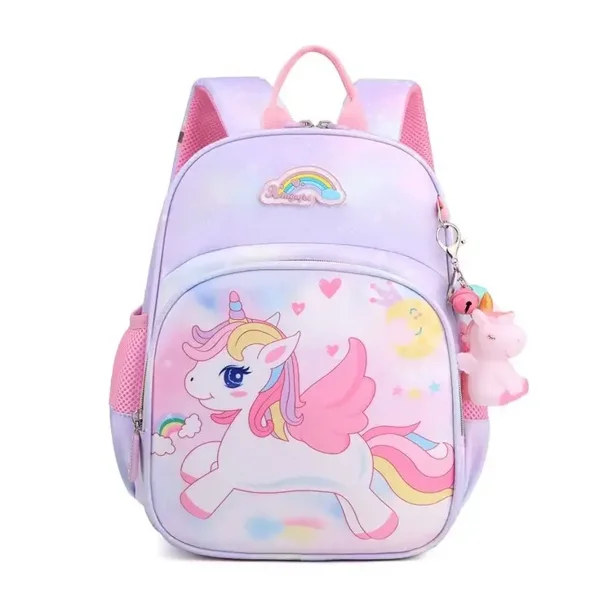 New Girl School Bags Child Pink Unicorn Printing Backpacks Kindergarten Student Cute Girls Children's Schoolbag